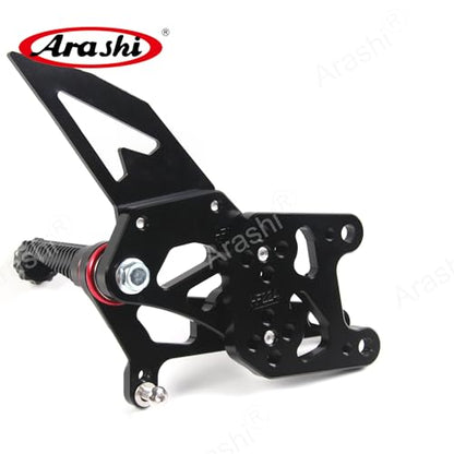 Arashi Version 2.0 Adjustable Rearsets for Honda CBR600RR 2007-2008, Black - color: Black, size: CBR600RR 2007-2008