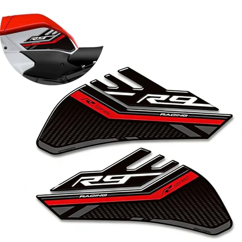 Motorcycle Tank Pad Compatible with Yamaha YZF R9 YZFR9 2025 2026 Motorcycle Fuel Tank Protector Gas Tank Decals YZF R9 Tank Pad Fuel Tank Kit Knee Stickers Decals Protection (A-7) - color: A-7