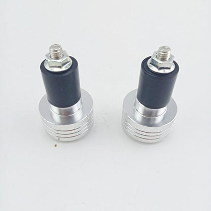Motorcycle Handlebar Ends,7/8'' Handle Bar Slider Caps Weight Plugs CNC Aluminum (Silver) - color: Silver