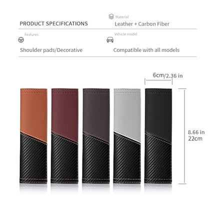 2 PCS Car Seat Belt Cover Pads - Seatbelt Covers with Carbon Fiber & Faux Leather, Soft Shoulder Strap Cushion for Neck & Shoulder Pain Relief, Universal Fit for Car Truck Accessories(Off White) - color: off-white