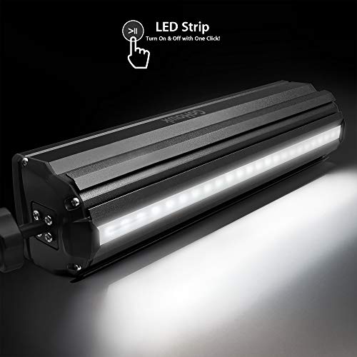 GoHawk Motorcycle Speakers Bluetooth - Built-in Amplifier Waterproof Radio Audio System, AUX/FM Radio/USB MP3 Player with LED Lights for Harley, Dirt Bike, UTV, ATV - color: RE9-X Black