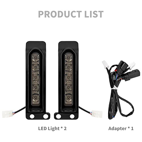 LED Filler Panel Lights Rear Fender Light Turn Signals Fit for Harley Touring Road Glide FLTR Electra Glide FLHT Road King FLHR Ultra Limited FLHTK 2014-2024 (Black Housing Smoke Len) - color: Black Housing Smoke Len