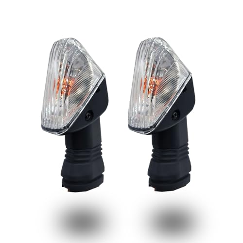 2Pcs Motorcycle Turn Signal Indicator Light Compatible with KAWASAKI ZX6R ZX-6RR KLE500 KLE 650 KLR650 Front/Rear Blinker Lamp (White Shell) - color: White Shell