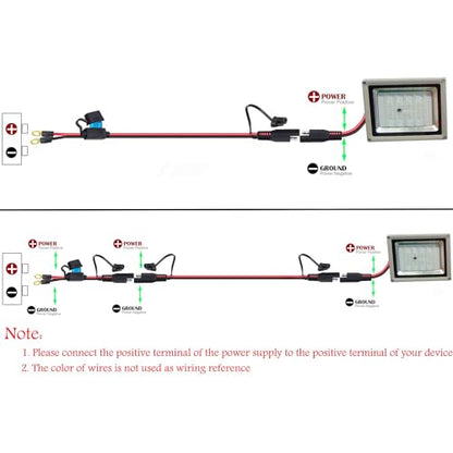 SAE to O Ring Terminal Harness, SAE Connector with 15A Protection Fuse for Safety, 2-Pin Quick Disconnect Plug,SAE Battery Extension Cable with 3.28FT 10AWG for Motorcycle Cars. (100CM) - size: 10AWG SAE to O Ring - 3.28FT