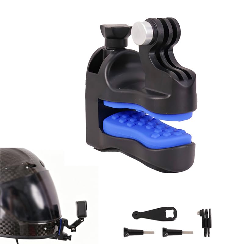 Motorcycle Helmet Chin Mount for Biltwell Lane Splitter Gen 2 2023–2026, Clip-On Camera Holder with Textured Silicone Pads, Multi-Angle Adjustment for Ride Recording