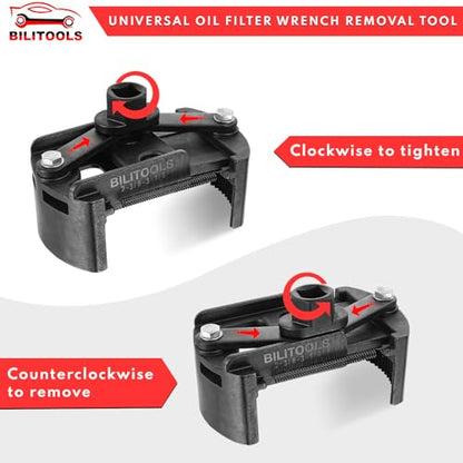 BILITOOLS Universal Oil Filter Wrench Removal Tool Adjustable, 60-80mm (2.36-3.15 inch), 1/2" Drive - size: 60-80mm