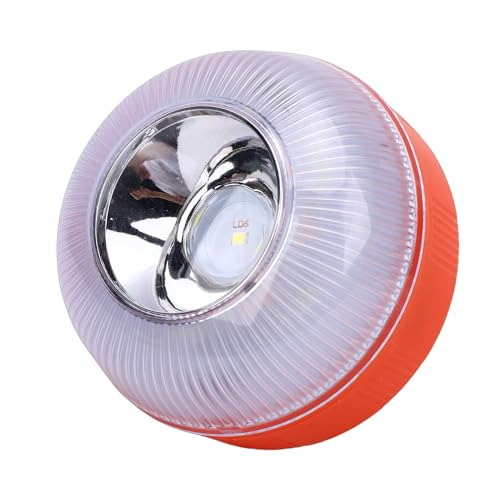 Motorbike Emergency Light, V16 Traffic Rechargeable Magnetic Base LED Yellow Warning Flash White Light, High Visibility for Car Breakdown Camping, Emergency Lights for