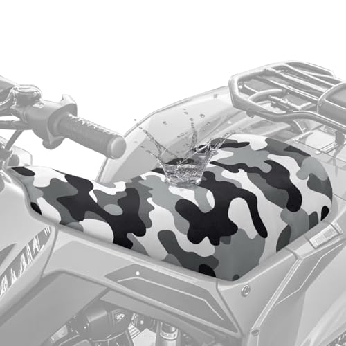 SEANATIVE Black Camo ATV Seat Cover Waterproof Non-Slip Universal Four Wheeler Seat Cover Motorcycle Passenger Seat Cushion Breathable Padded Protector - color: Black Camo