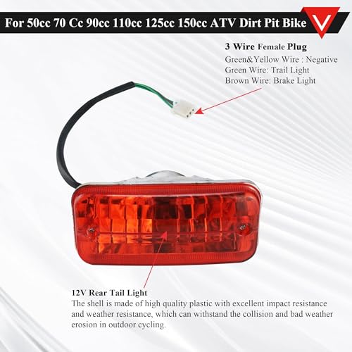 PRO BAT Complete Electrics 4 Stroke Wiring Harness Kit 8 Coil CDI Stator Tail Light for 150cc 200cc 250cc 300cc 4 Wheelers Stroke ATV Go Kart Quad Pit Dirt Bike Zongshen Lifan YX Black - style: C Light+8 Pole+ Black Ignition Coil+Black Rectifier