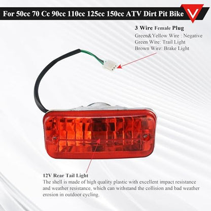 PRO BAT Complete Electrics 4 Stroke Wiring Harness Kit 8 Coil CDI Stator Tail Light for 150cc 200cc 250cc 300cc 4 Wheelers Stroke ATV Go Kart Quad Pit Dirt Bike Zongshen Lifan YX Black - style: C Light+8 Pole+ Black Ignition Coil+Black Rectifier