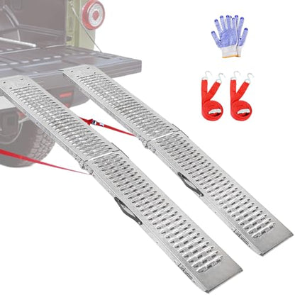 LIEKUMM 83" ATV Ramps 2-Pack, 1000 lbs Capacity Folding Loading Ramps 500 lbs Each, Heavy Duty Truck Ramps for Pickup Trucks, Trailer, Lawn Mower - size: 83"L x 9"W（2PCS)