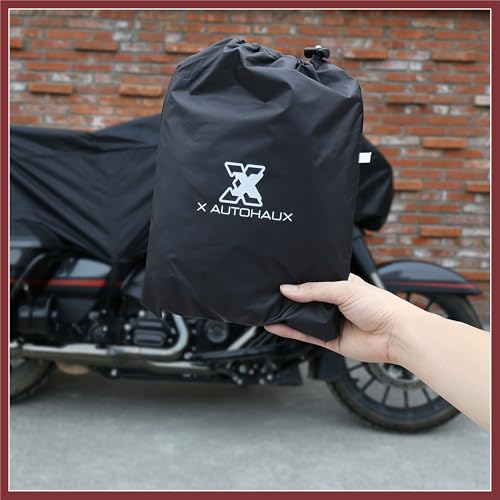 Motorcycle Cover Lightweight Half Cover Outdoor Waterproof Rain Dust Protector Black XL for Most Full Dress Touring Cruiser Replace Parts