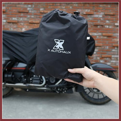 Motorcycle Cover Lightweight Half Cover Outdoor Waterproof Rain Dust Protector Black XL for Most Full Dress Touring Cruiser Replace Parts