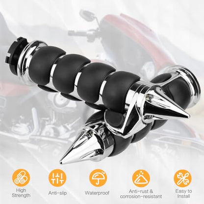 Motorcycle Hand Grips 1 Inch 25MM Handlebar Grip Throttle Non-Slip Universal Compatible with Harley Davidson Dyna Sportster 883 Road King Electra Glide Street Glide - color: Chrome-G
