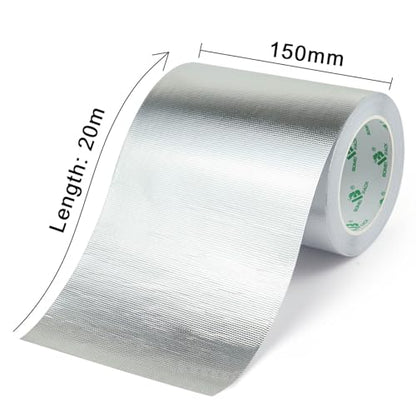 BOMEI PACK Adhesive Aluminum Foil Heat Shield Tape 1 Pack 6inch x 66ft,Barrier Fiberglass Thermal Insulation Reflective Material High Temp Protectionn - size: 6in*66ft