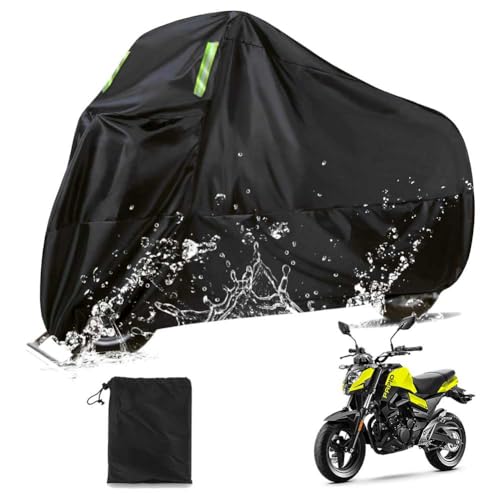 Motorcycle Cover Waterproof Motorbike Cover All Season 190T Durable Night Reflective Snow Cover with Lock-Holes & Storage Bag Vehicle Cover for Outdoor 116 x 55 x 43 inches - size: 116 x 55 x 43 inches