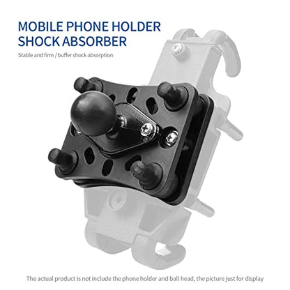 Motorcycle Mobile Phone Holder Shock Absorber, Wireless Phone Bracket with Vibration Buffer, Durable Nylon Silicone Stainless Steel Mount for ATV UTV Motorcycle