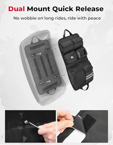 KEMIMOTO Upgraded Quick Release Organizer for Tour Pack Lid Compatible with Road Glide Road King Street Glide Touring Model Organizer Bag 1993-2013