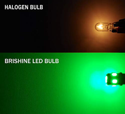 300LM Extremely Bright Canbus Error Free 194 168 2825 W5W T10 LED Bulbs Green 9-SMD 2835 Chipsets for Dome Map Door Courtesy License Plate Lights - color: green