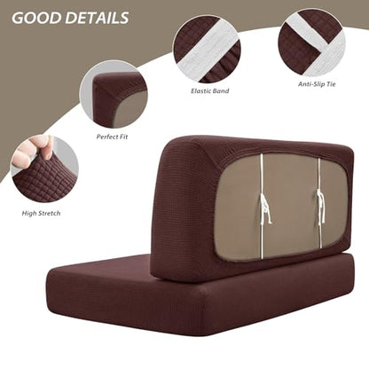 Gollense RV Dinette Cushion Covers Set of 2, Waterproof Stretch Camper Cushion Covers, Sectional Replacement RV Seat Covers for Trailer Couch, Includes 2 Backrest Cover & 2 Bench Cover (Chocolate) - color: Chocolate