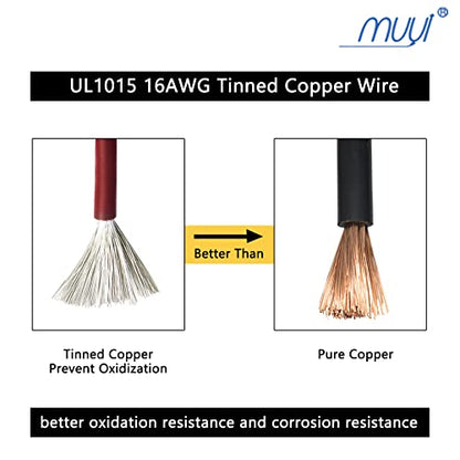 MUYI 2Pin Way 16AWG Waterproof Wire 1.5mm Series Terminal Connector-5 Kit - style: 2wire connector(5 sets)
