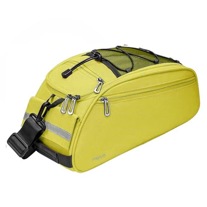 MOSISO Bike Rack Bag, Waterproof Bicycle Trunk Pannier Rear Seat Pouch Cycling Bike Carrier Backseat Storage Luggage Saddle Shoulder Bag - color: Yellow