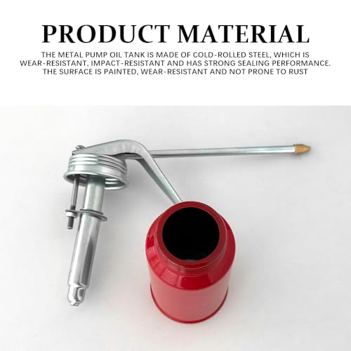 2PCS Oil Can Pump Oiler, Manual Pump Oiler, Pump Oil Can with Metal and Long Spout, 200ml Gun Oiler Spray Can Hand Pump Oil Cans Accessories for Lubrication Need of Cars Motorcycles