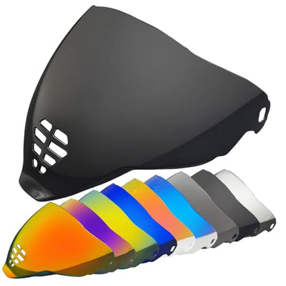 YMTSGEA Airflite Helmet Visor Replacement for IC-06.Motorcycle Helmet Shield UV Protection Compatible with Airflite IC-06 (Deep Black) - color: Deep Black