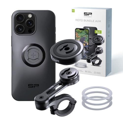 SP CONNECT Moto Bundle II with Anti Vibrations Module| SPC+ | Compatible with for iPhone 16 Pro Max | Motorcycle Phone Mount |Phone Mount for Motorcycle Handlebars | Cell Phone Holder - style: iPhone 16 Pro Max