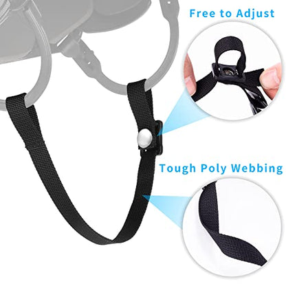 Hockey Helmet Chin Strap with Single Strengthened Snap Ice Hockey Chin Strap Replacement Parts Loop Repair Kit - color: Black