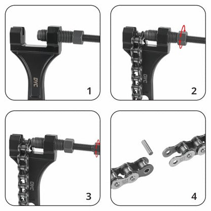 DYC 420 Chain 132 Links Cut-to-Fit w/Master Link + Chain Breaker Tool & Chain Brush for Mini Bike, Pit Bike, Dirt Bike, ATV & Go Kart (Coleman, Baja, SSR, TaoTao, Coolster, Apollo, Kazuma) - size: 420-132L