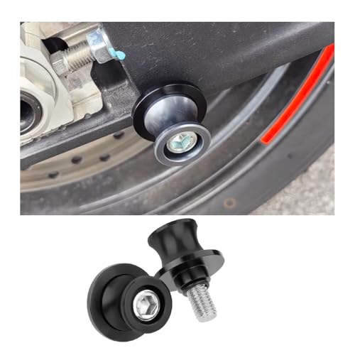 2Pcs Motorcycle Swingarm Spools Slider for Indian Chief Dark Horse 2016-2020 2021 2022 2023 2024 2025 2026 Swingarm Spool Stand Bobbins Swingarm Spools Starting Frame Screw,6mm-Black - color: Black, size: 6mm