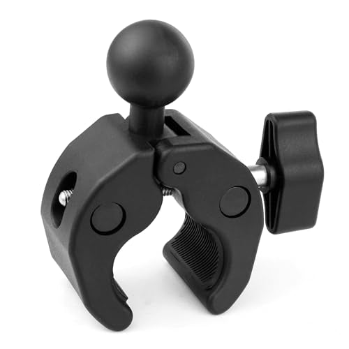 GEPULY 1''/25mm Ball Clamp Mount Compatible with Handlebar Rail 20-50mm in Diameter, Fit for RAM Mounts B Size 1Inch Ball Double Socket Arm Round/Square/Odd-Shaped Bar Bike Motorcycle Phone Holder - color: 1 Clamp