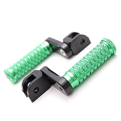 MC MOTOPARTS POLE Green CNC 40mm Extension Riser Front Foot Pegs Compatible with YZF R3 2015-2017 - color: Green, size: 40 mm Extension