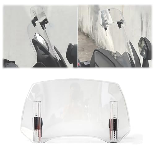Motorcycle Windshield Extension for Yamaha Tenere 700 Tenere700, Windshield Extension Adjustable Spoiler Windscreen, Windscreen Spoiler Clamps, Adjustable Clip on Replacement,M-Transparent - color: Transparent, size: Medium