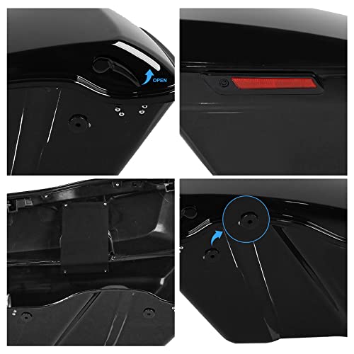 TCMT Hard Saddlebags Bag & Liners Carpet Insert W/Conversion Brackets Fit For Harley Softail 1984-2017 (except Softail Slim, Softail Deuce Models) - color: Black Conversion Brackets, size: Style C Vivid Black(Black Latches)