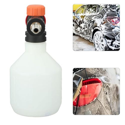 Foam Cannon Pressure Washer, Adjustable Snow Foam Sprayer Cleaning Kit for Cars Trucks 1/4 Inch Quick Connector Brass Plastic 500ML Round 1 Pack