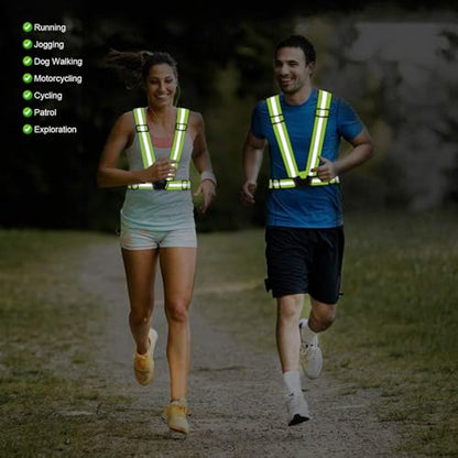 Reflective Vest Running Gear, 2Pack High Visible Safety VES for Cycling Jogging Running Walking, Adjustable for Men Women - color: Green+Pink