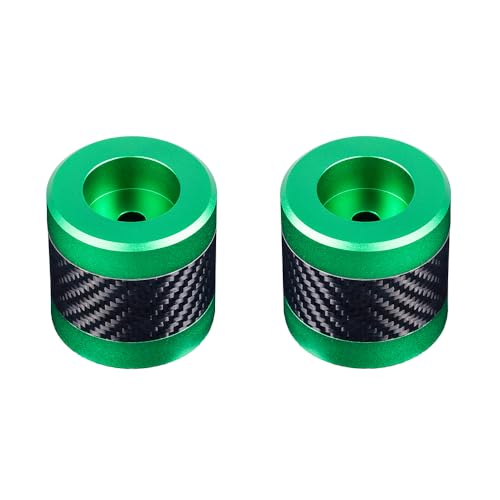 Advanblack ProTek Machined 1.25" Crash Bar Sliders Decorative Wheel Rotatable End For Front Engine Guard Harley Saddlebag Guards (Green CNC w/Carbon Inlay) - color: Green CNC w/ Carbon Inlay