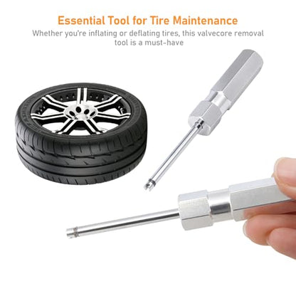 HUIKANGSHENG Valve Stem Core Remover Tool | 4pcs Screwdriver Kit, Compatible with Schrader Valve, Durable Steel Construction