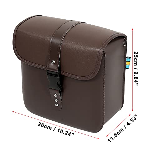 Motoforti Pair Motorcycle Saddlebag Side Tool Bags Cycling Luggage Bag Waterproof Quick Release Buckles - color: Brown