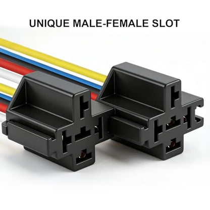 2 Pack 48V 40/30A Car Relay Harness, 5-Pin SPDT, 12AWG Harness Sockets, Automotive Switches and Starters, for Automotive Truck Van Motorcycle Boat - size: 5-Pin 48V