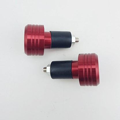 Motorcycle Handlebar Ends,7/8'' Handle Bar Slider Caps Weight Plugs CNC Aluminum (Red) - color: Red