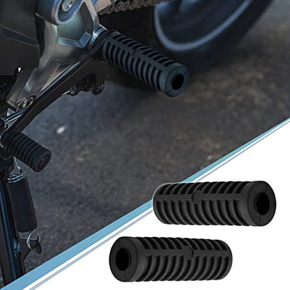 uxcell 1 Pair 12mm 15mm Inner Diameter Rubber Nonslip Footrest Pedal Foot Peg Cover Shell Black for Motorcycle
