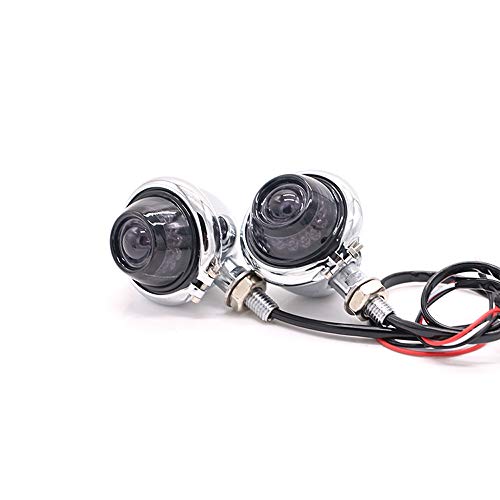 0952 Universal Motorbike LED Indicator Light Turn Signal (Chrome) - color: Chrome