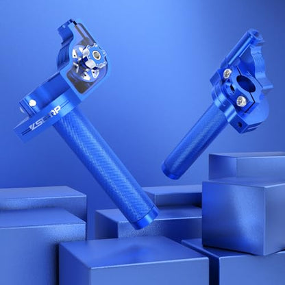 Throttle Grip Throttle Cable Motorcycle 22mm Universal CNC Aluminum Accelerator Throttle Twist Grips Handlebars for KLX CR CRF EXC XR TTR CB SSR ATV Dirt Bike Pit Bike - color: Blue