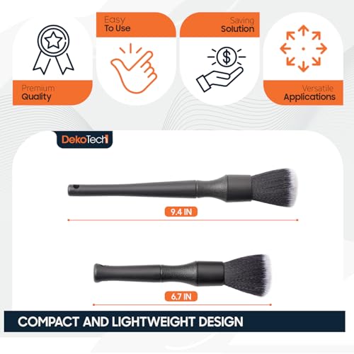 Ultra-Soft Car Detailing Brush Set - No Scratch Car Interior Cleaning Brushes with Soft Brush Head & Comfortable Grip - Clean Exterior, Interior Dash Panels Emblems Infotainment Screen