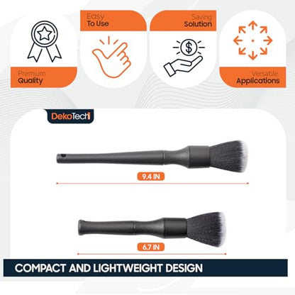 Ultra-Soft Car Detailing Brush Set - No Scratch Car Interior Cleaning Brushes with Soft Brush Head & Comfortable Grip - Clean Exterior, Interior Dash Panels Emblems Infotainment Screen