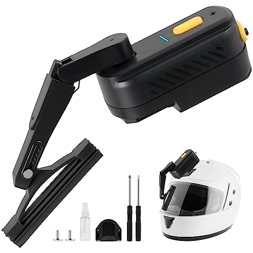 Motorcycle Helmet Wiper, 1200mAh Rechargeable Motorcycle Helmet Windshield Wiper, 2 Adjustable Speeds Retractable Universal, Universal Waterproof Helmett Windshield Wipers, Compatible with Most Visor
