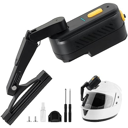 Motorcycle Helmet Wiper, 1200mAh Rechargeable Motorcycle Helmet Windshield Wiper, 2 Adjustable Speeds Retractable Universal, Universal Waterproof Helmett Windshield Wipers, Compatible with Most Visor